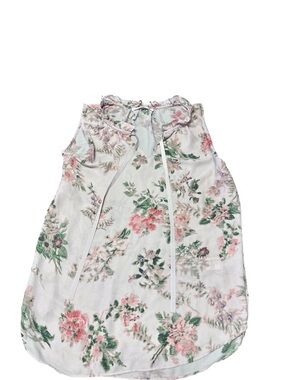 Yumi Kim Floral Ruffle Neck Blouse in Pale Pink & Green
